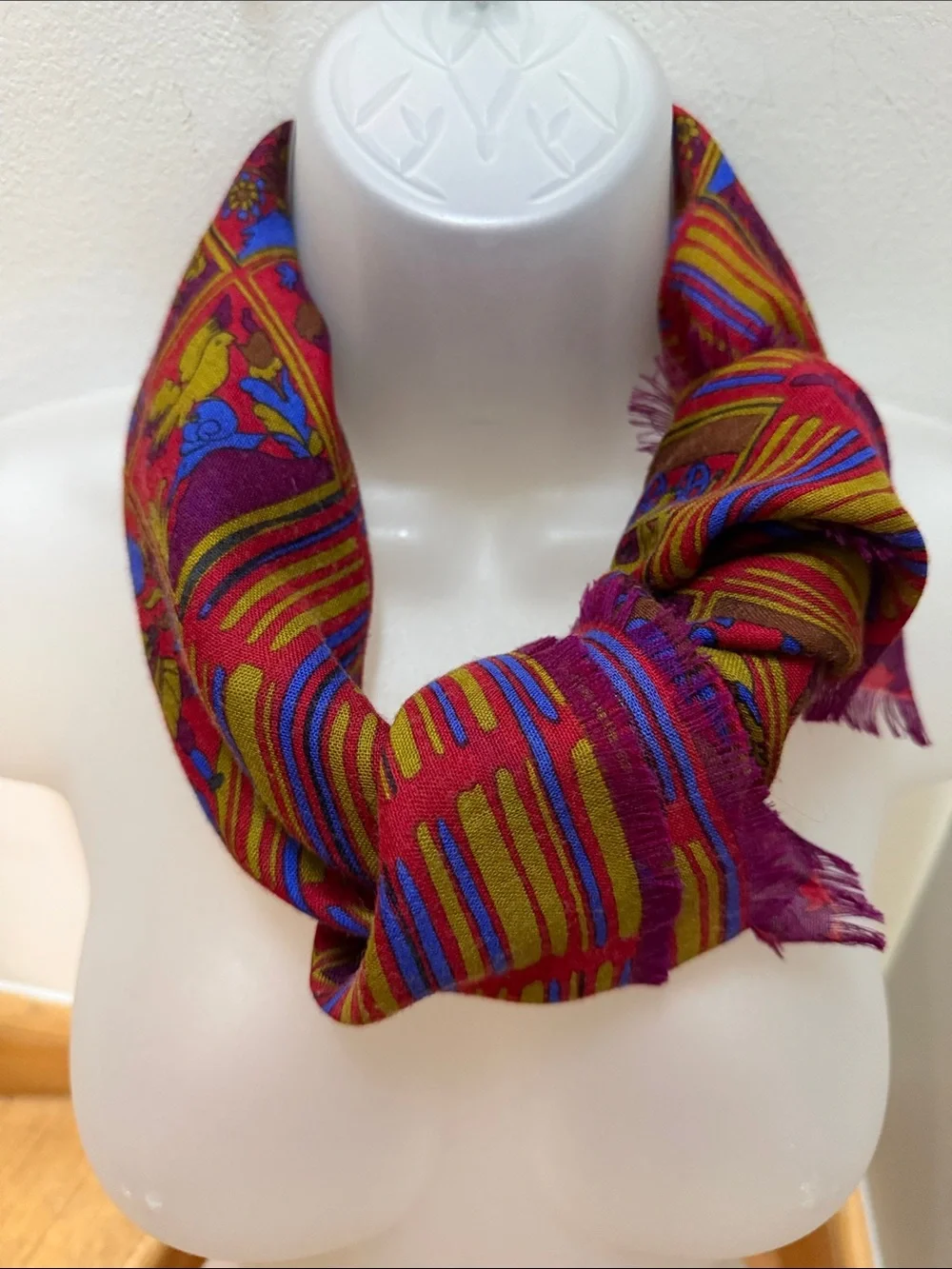 VTG  Lanvin Paris Authentic Cashmere Silk Tapestry Storyboard Scarf. Rare find